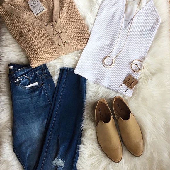 ❤️ Tan open side ankle bootie - Picture 2 of 8